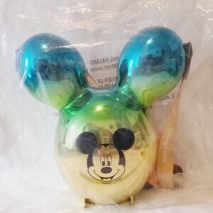 NIP-Disney Mickey Mouse Metallic Balloon Ombre Popcorn Bucket w/ Adj. Strap